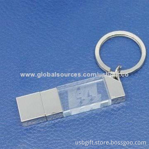 Crystal USB Flash Drive, Made of Plastic Material with 8GB Memory Capacity, Promotional Gift